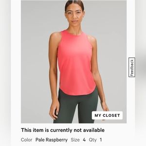 Lululemon Tank Top Size 4 Pale Raspberry